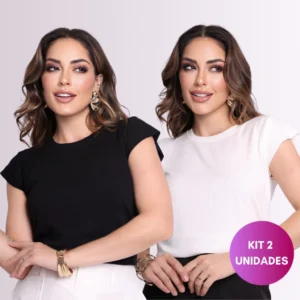 Kit 2 Blusas Femininas Básicas Muscle Tee Camiseta Moda Elegante